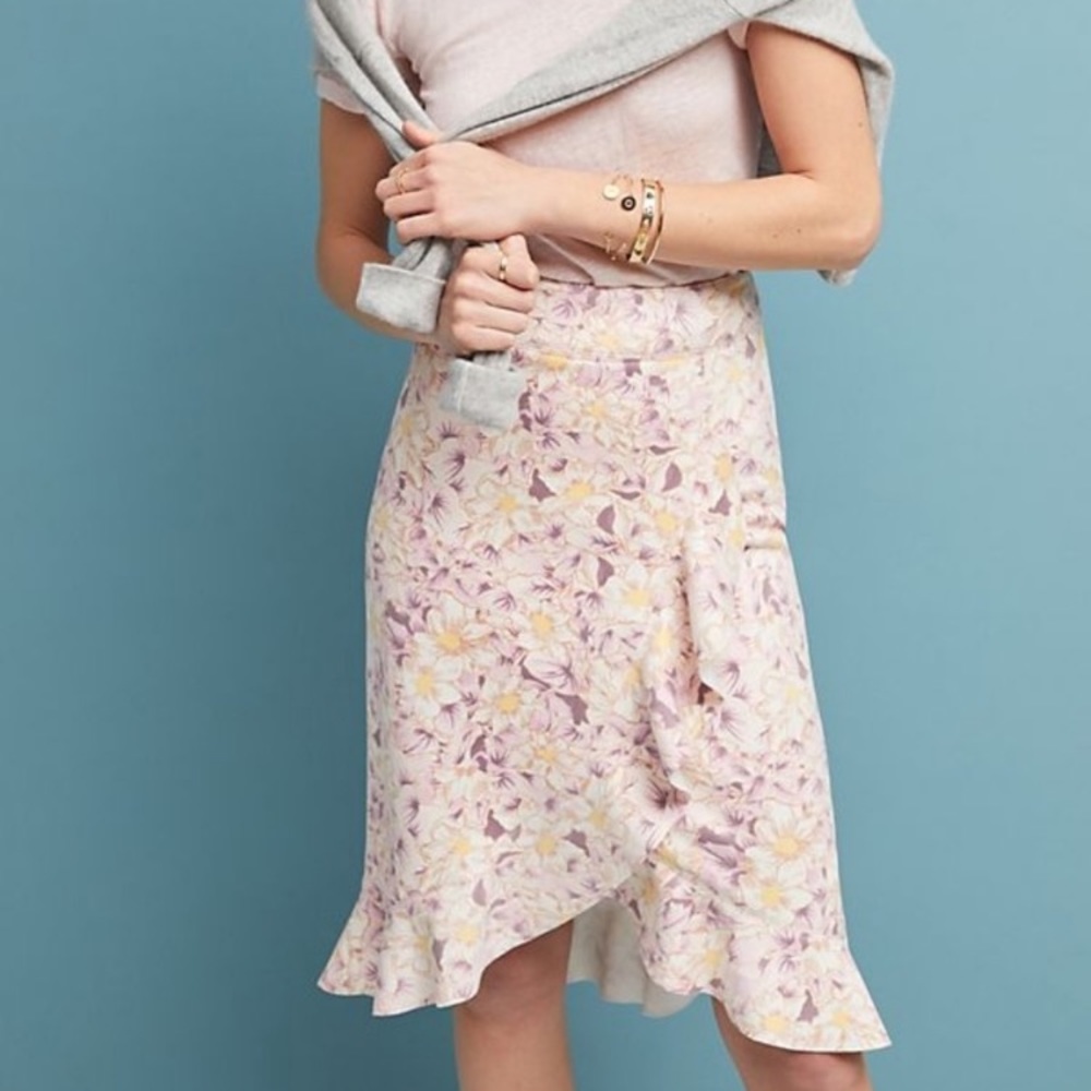 Anthropologie Ruffle Pencil Skirt